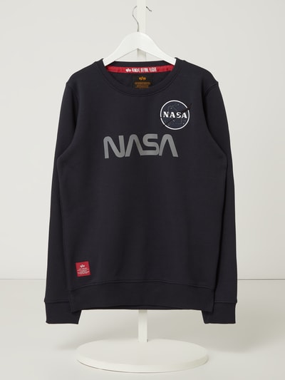 Alpha Industries Sweatshirt met NASA-details Marineblauw - 1