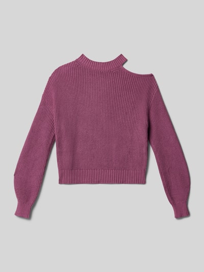 Mango Strickpullover aus reiner Baumwolle Purple 1