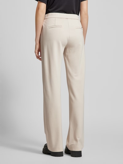 TONI Wide leg stoffen broek met achterzakken, model 'Jenny' Beige - 5