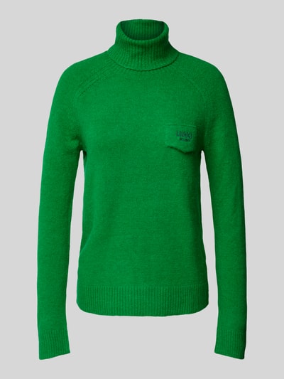 Liu Jo White Gebreide pullover met labelstitching Groen - 2