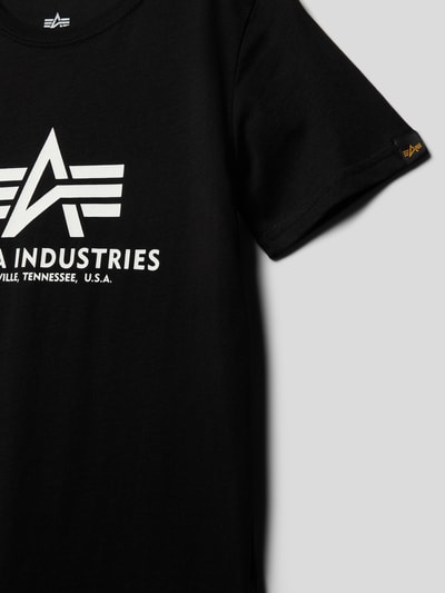 Alpha Industries T-shirt met labelprint, model 'Basic' Zwart - 2