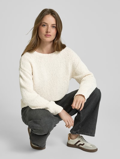 Jake*s Casual Strickpullover mit überschnittenen Schultern Ecru 3