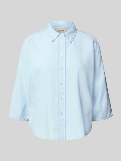 MOS MOSH Regular Fit Bluse mit Leinen-Anteil Modell 'ANGELINA' Hellblau 2