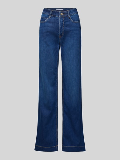Produktfoto, Wide Fit Jeans mit 5-Pocket-Design von MAC in Dunkelblau, lockerer Baumwoll-Mix, sichtbarer Knopf- und Reißverschluss
