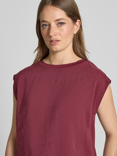 OPUS T-Shirt mit Kappärmeln Modell 'Silkisi' Bordeaux 3