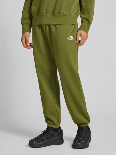 The North Face Regular fit sweatpants met labelstitching Olijfgroen - 4
