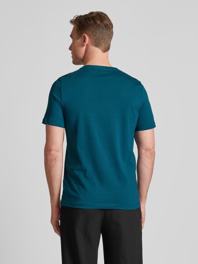 s.Oliver RED LABEL Regular Fit T-Shirt aus reiner Baumwolle mit Statement-Label-Print Petrol 5