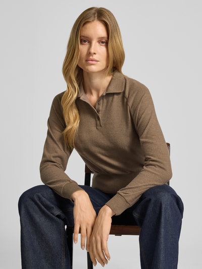 OPUS Gebreide pullover met polokraag, model 'Geigi' Lichtbruin - 3