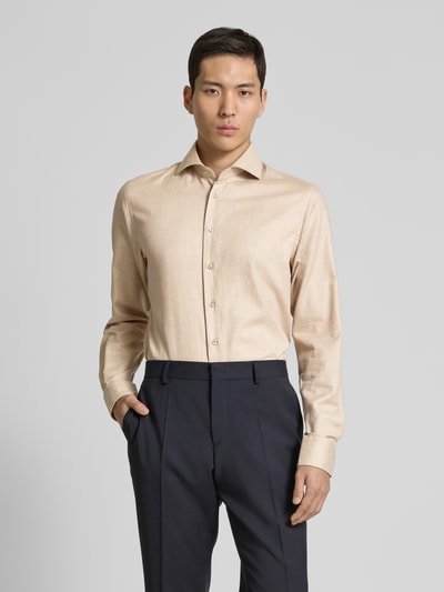 Profuomo Slim Fit Business-Hemd mit Kentkragen Modell 'Cutaway' Sand 4