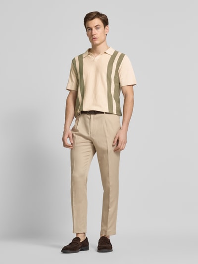 SELECTED HOMME Poloshirt met V-hals, model 'MATTIS' Offwhite gemêleerd - 1