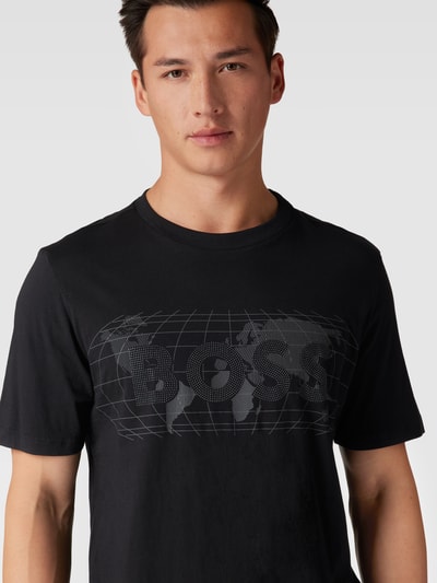 BOSS Green T-Shirt mit Zierperlenbesatz Modell 'Diamond' Black 3