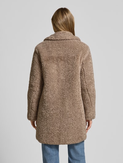 White Label Relaxe Fit Mantel aus Kunstfell mit Reverskragen Taupe 5