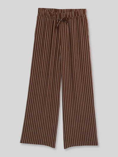 Tom Tailor Denim Spodnie z szerokimi nogawkami z czystej wiskozy Czekoladowy melanż 2