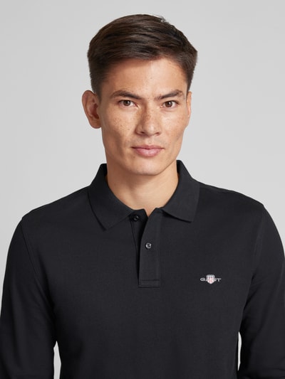 Gant Regular Fit Poloshirt mit Label-Stitching Modell 'SHIELD' Black 3