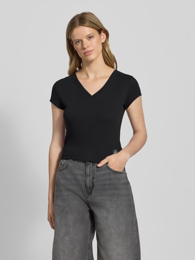 Calvin Klein Jeans T-shirt z detalem z logo Czarny 4