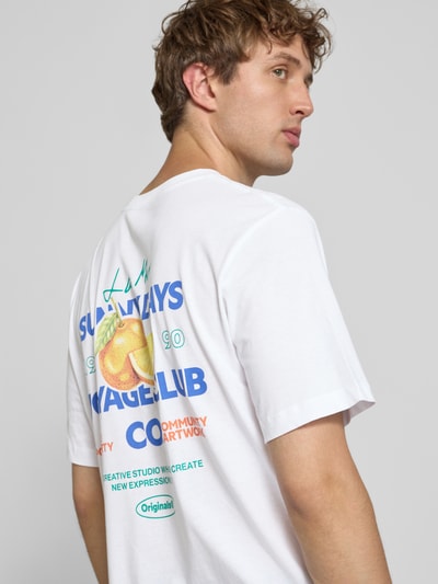 JACK & JONES t-shirt z nadrukiem z logo model 'RIVIERA VINTAGE POSTER' Biały 3