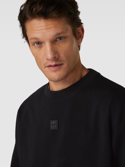 HUGO Sweatshirt mit Label-Patch Black 3