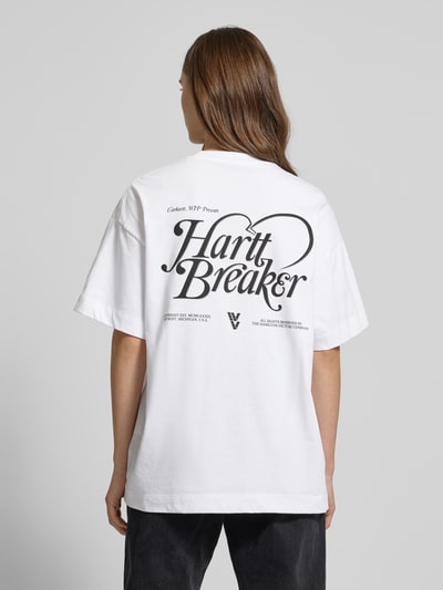 Carhartt Work In Progress Oversized T-shirt met labelprint, model 'Harttbreaker' Wit - 5