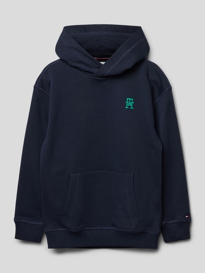 Tommy Hilfiger Teens Hoodie met labelstitching, model 'MONOGRAM' Marineblauw - 1