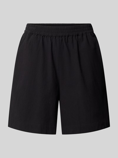 Produktfoto, schwarze Regular Fit Bermudas aus Reine Baumwolle mit elastischem Bund, Modell 'CISSIE' von Soyaconcept, Damen, neutraler Hintergrund