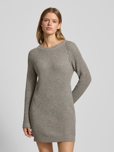 Noisy May Gebreide jurk met ronde hals, model 'SIESTA' Middengrijs gemêleerd - 4