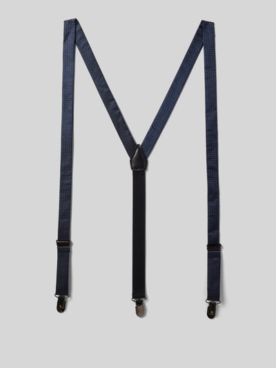 Cinque Bretels in een set met strik en pochet, model 'Enrico' Marineblauw - 2