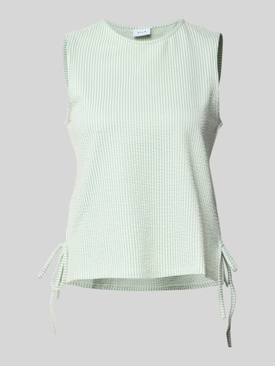 Vila Blusenshirt mit Rundhalsausschnitt und seitlicher Bindung Mint 2