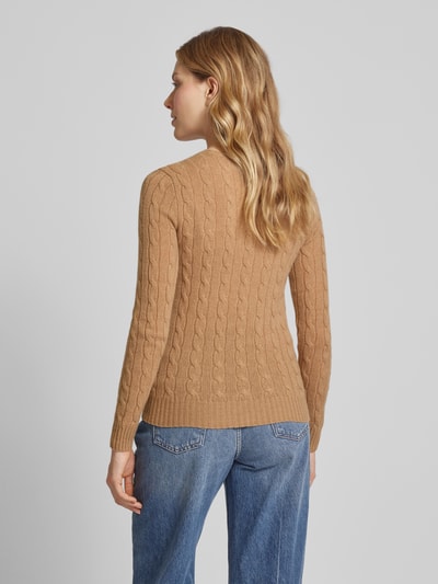 Polo Ralph Lauren Sweter ze ściegiem warkoczowym model ‘JULIANNA’ Camel 5