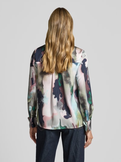 Christian Berg Woman Selection Regular fit overhemdblouse van satijn met blinde knoopsluiting Marineblauw - 5