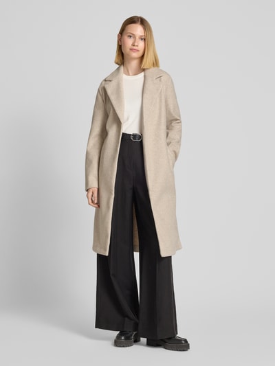 Vero Moda Regular Fit Mantel mit Bindegürtel Modell 'FORTUNEAYA' Offwhite Melange 1