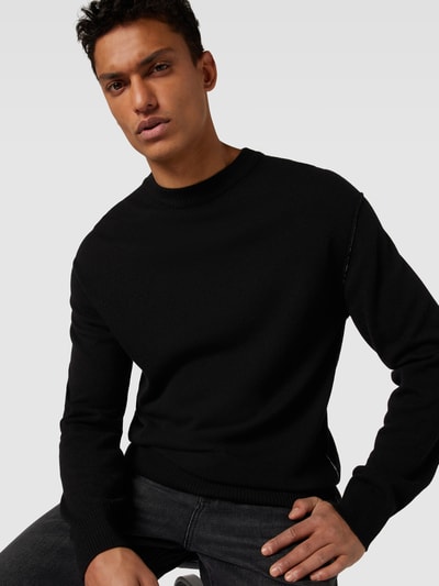 CK Calvin Klein Gebreide pullover met labelpatch Zwart - 3