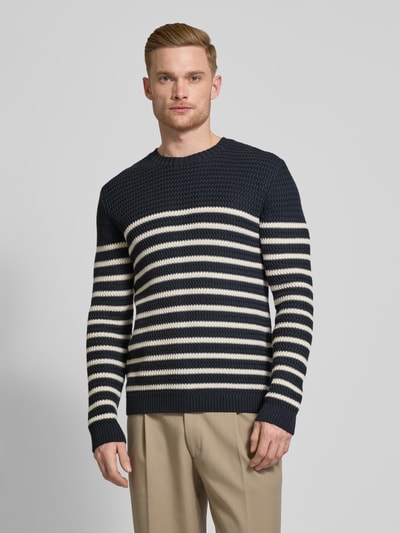 JOOP! Jeans Strickpullover mit Rundhalsausschnitt Modell 'Gerono' Marine 4