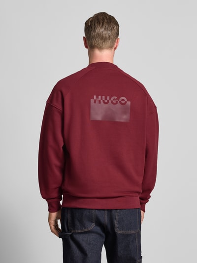 HUGO Regular Fit Sweatshirt aus reiner Baumwolle Modell 'DELASTCREW' Bordeaux 5
