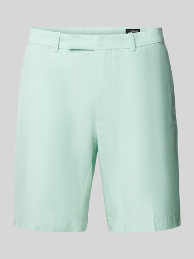 Produktfoto, Bermuda-Shorts mit Eingrifftaschen van Polo Ralph Lauren, heren Bermudashorts van katoenmix in recht model, haakjes- en ritssluiting, zachtgroene kleur, bandwijdte maat 32 44 cm, binnenbeenlengte 24 cm, gladde textuur