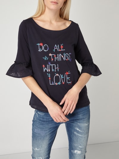 s.Oliver RED LABEL Shirt mit Message-Stickerei Dunkelblau 3