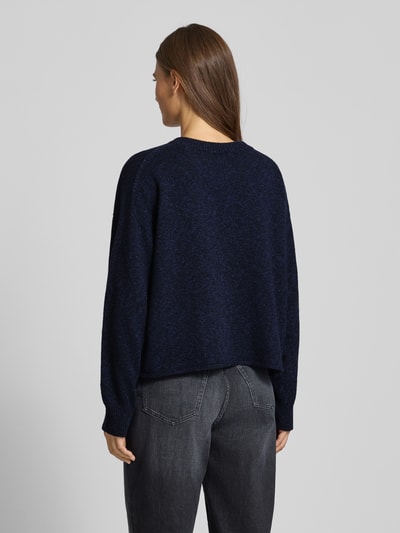 Drykorn Gebreide pullover met ribboorden, model 'MALESE' Marineblauw gemêleerd - 5