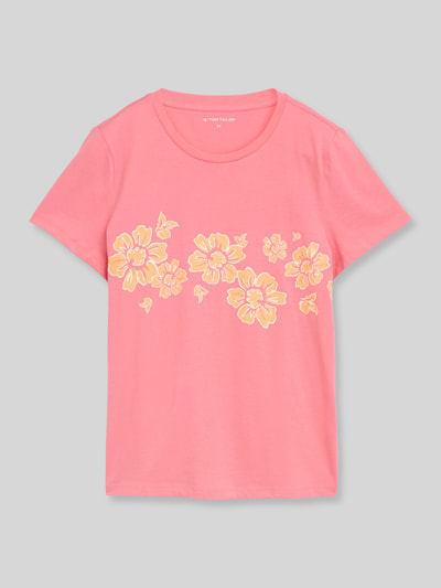 Tom Tailor Regular Fit T-Shirt aus reiner Baumwolle Pink 2