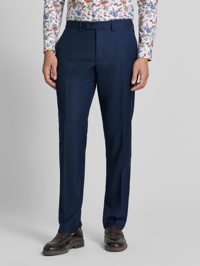 Christian Berg Men Fijn gestructureerde pantalon met persplooien Blauw - 4