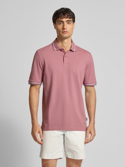 bugatti Poloshirt met korte knoopsluiting Oudroze - 4