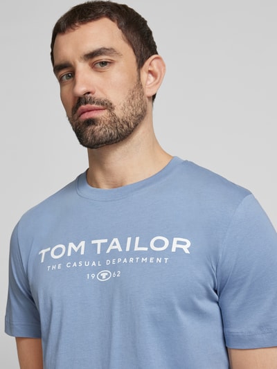 Tom Tailor Regular fit T-shirt van puur katoen Rookblauw - 3