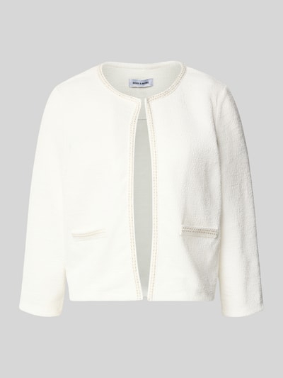 Produktfoto, Regular Fit Jacke mit Zierbordüre von More & More, biały kolor, otwarty krój, elastyczny materiał z bawełną, faktura boucle