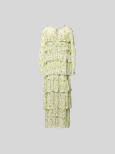 BAUM & PFERDGARTEN Maxikleid aus Viskose im Stufen-Look Hellgelb 2