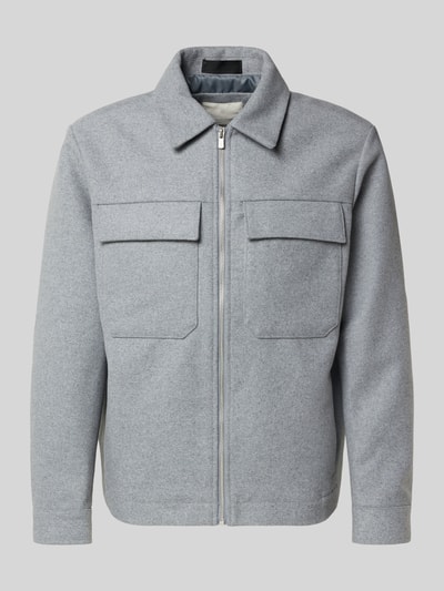 Jack & Jones Premium Overhemdjack met borstzakken, model 'RUSSEL' Lichtgrijs gemêleerd - 2