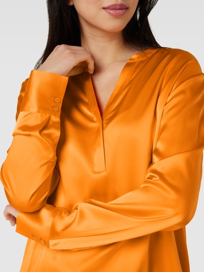 Herzensangelegenheit Zijden blouse met V-hals Oranje - 3