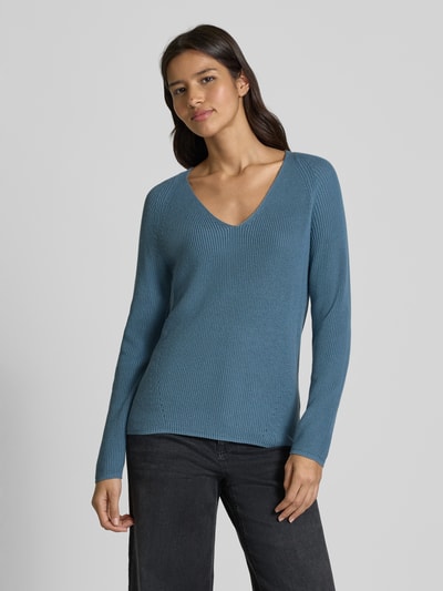 Zero Strickpullover mit V-Ausschnitt Hellblau 4