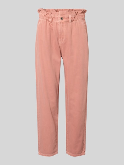 Produktfoto, Regular Fit Jeans mit elastischem Bund von Jake*s Casual aus reine Baumwolle in Rosa mit Eingrifftaschen, Gesäßtaschen, Knopf- und Reißverschluss, strukturierte Oberfläche