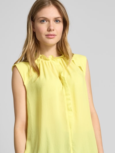 Marc Cain Regular Fit Blusentop mit Rüschen Hellgelb 3