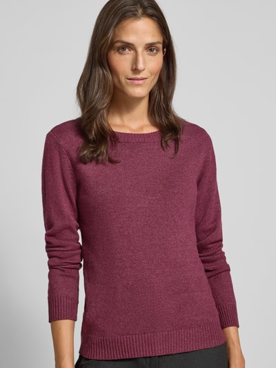 Vila Strickpullover mit Rundhalsausschnitt Modell 'Viril' Pflaume 3