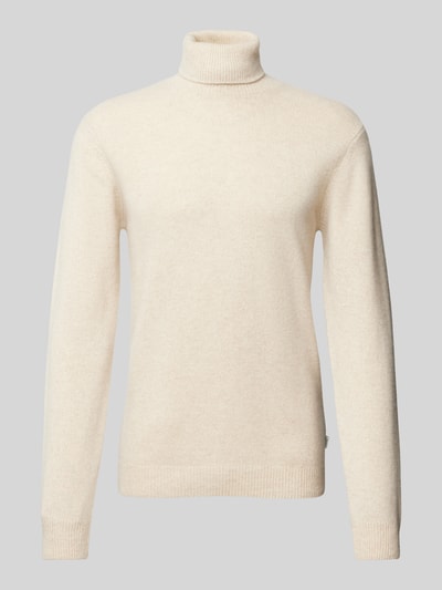 Casual Friday Rollkragenpullover mit Label-Detail Modell 'Karl' Offwhite 2