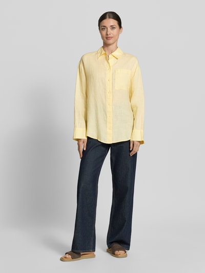 s.Oliver RED LABEL regular fit overhemdblouse van puur linnen Lichtgeel - 1